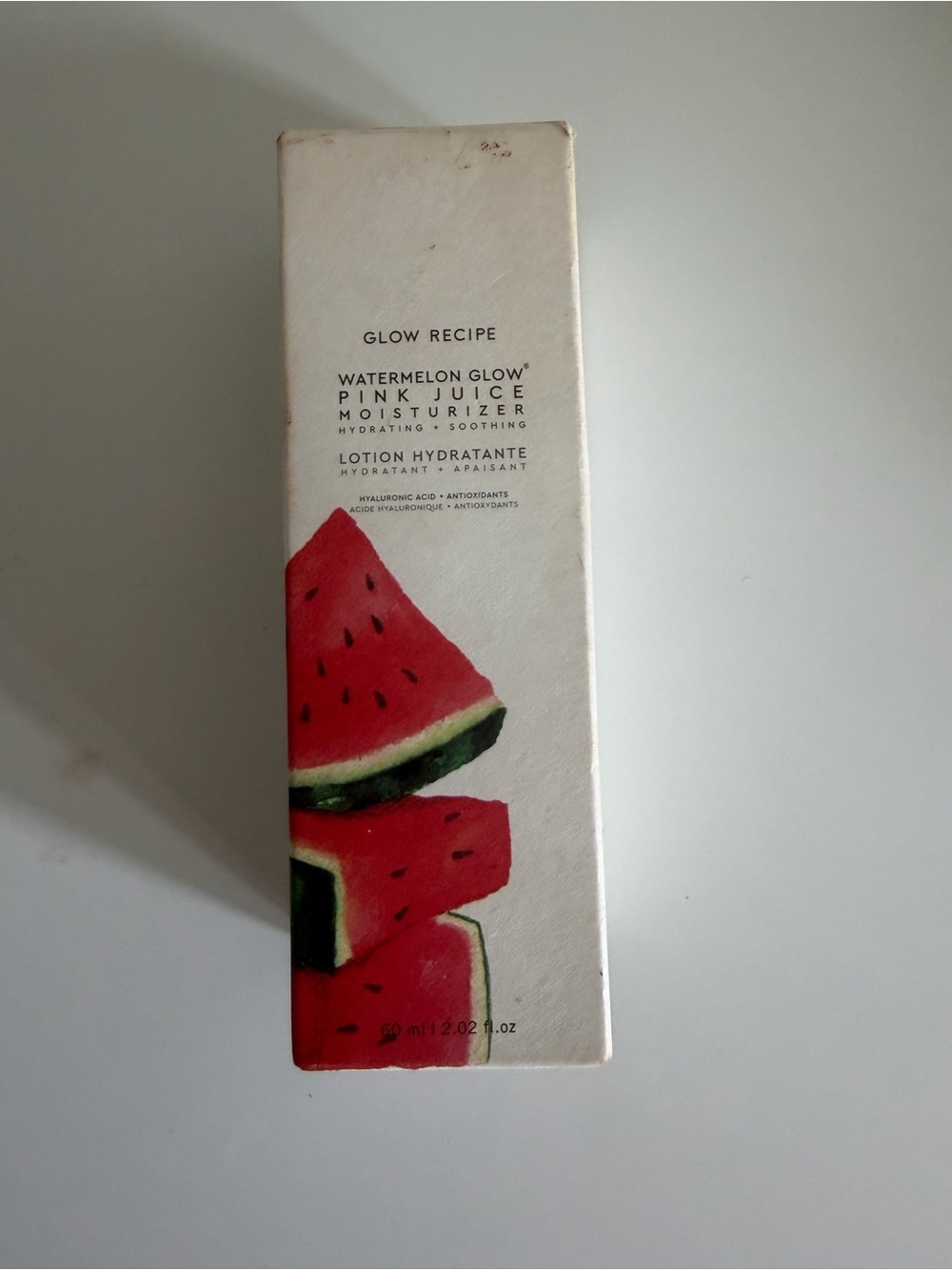 Glow Recipe Moisturizer with Red and Green Watermelon Art